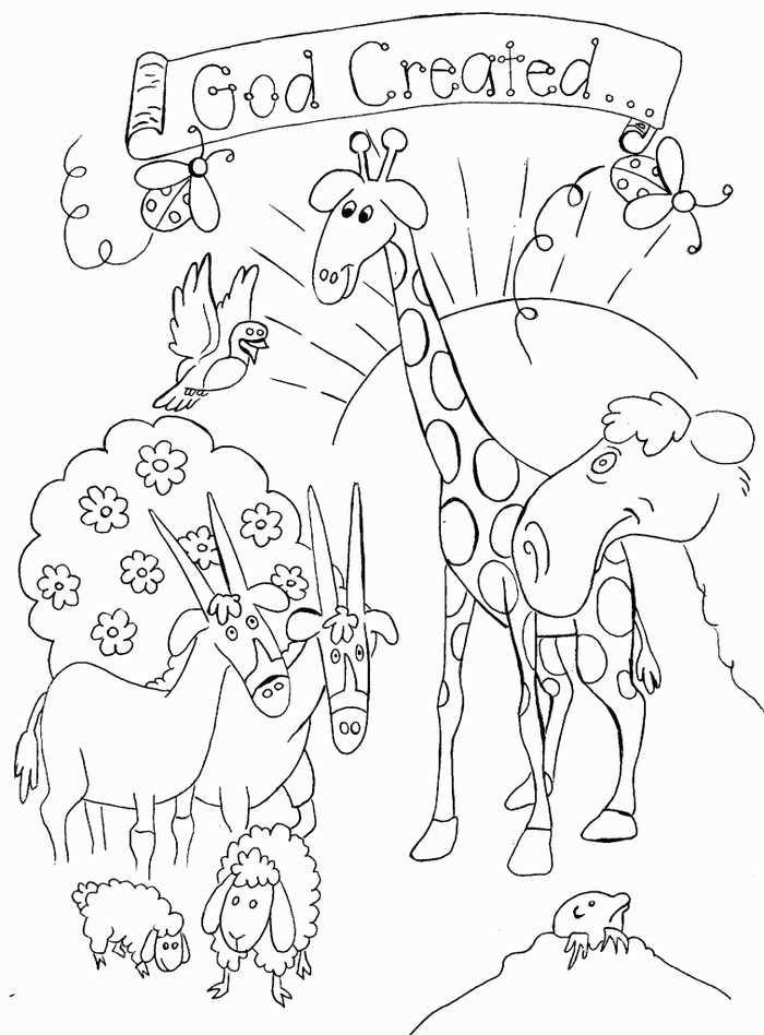 God Created Animals Coloring Page