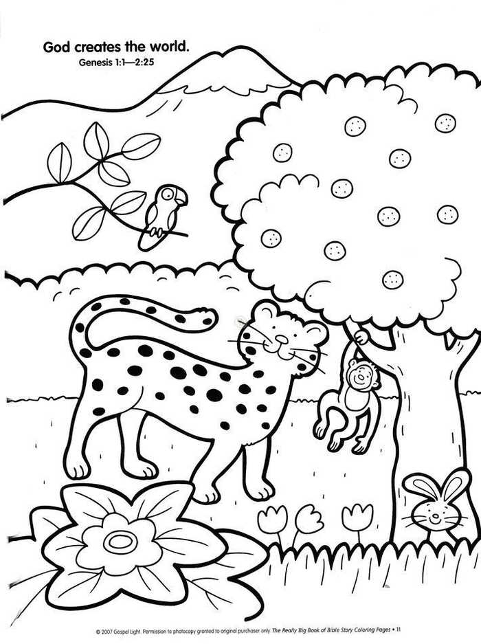 God Creates The World Coloring Page