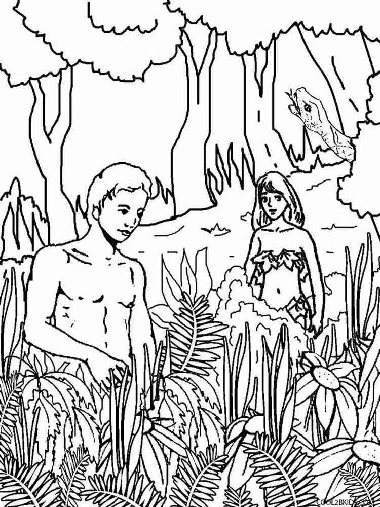 God Forgives Adam And Eve Coloring Pages