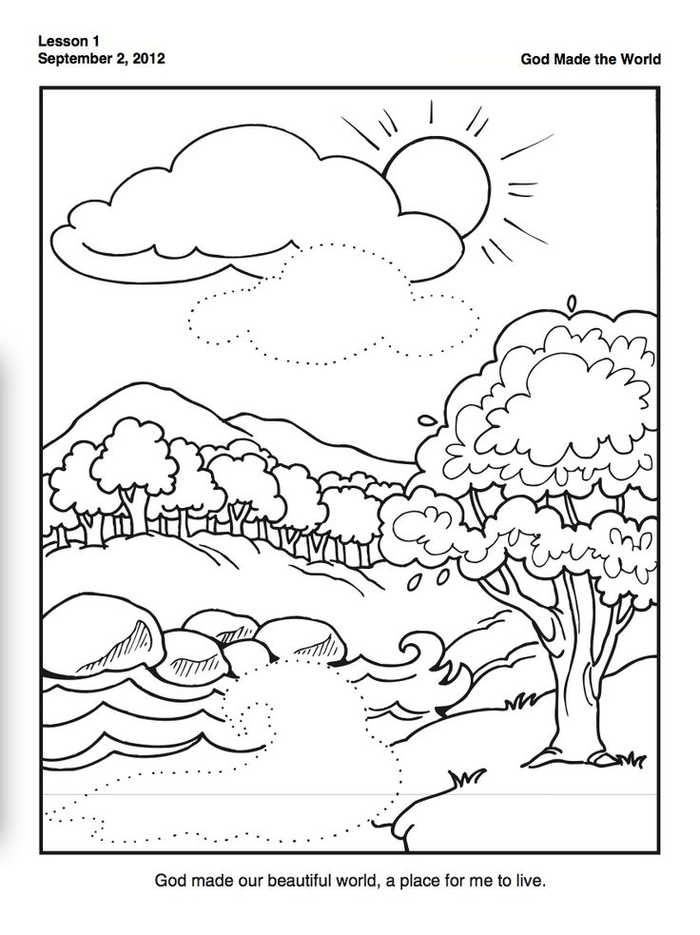 God Made Our World Creation Coloring Pages