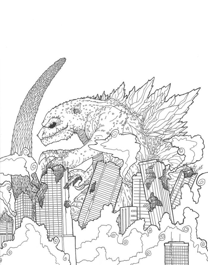 Godzilla Coloring Pages For Adults