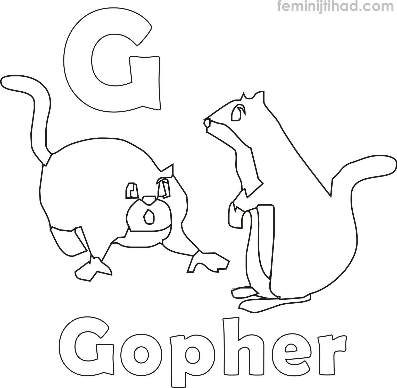 Gopher Coloring Page for Preschooler