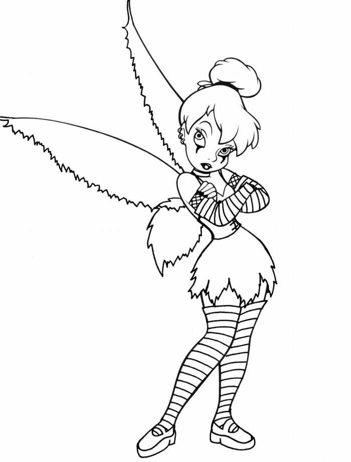 Goth Tinkerbell Coloring Page