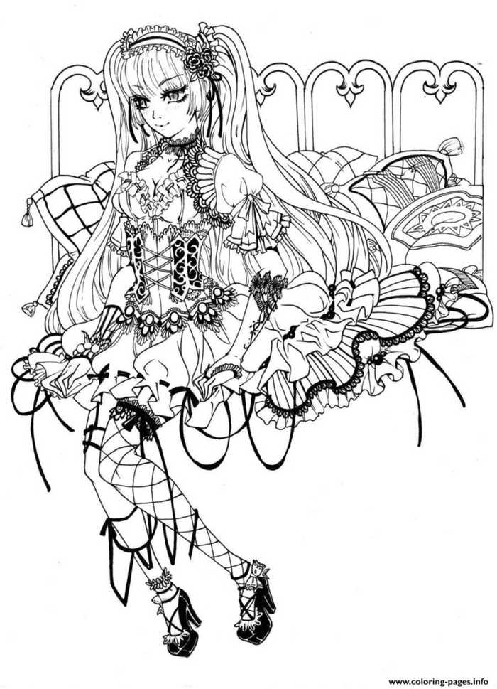 Gothic Fairy Coloring Pages Free