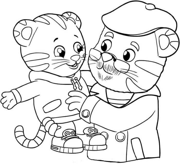 Grandpere Tiger And Daniel Tiger Coloring Pages