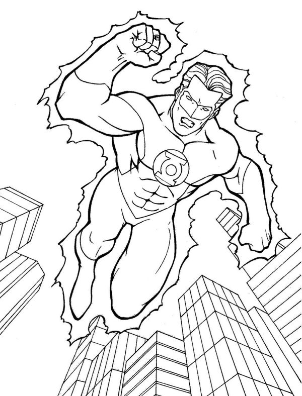 Green Lantern Coloring Pages For Kids