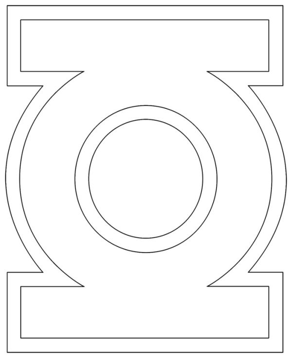 Green lantern symbol coloring page