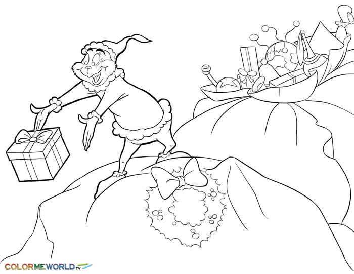 Grinch Giving Back Coloring Pages