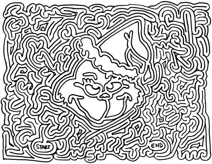 Grinch Maze Coloring Pages