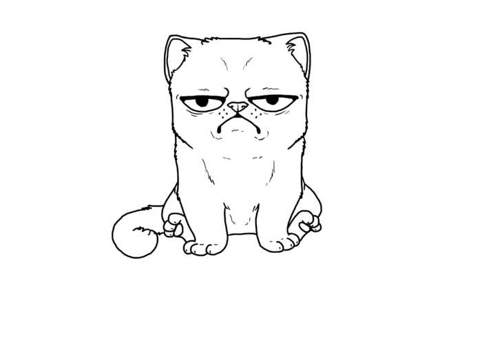 Grumpy Cat Coloring Page