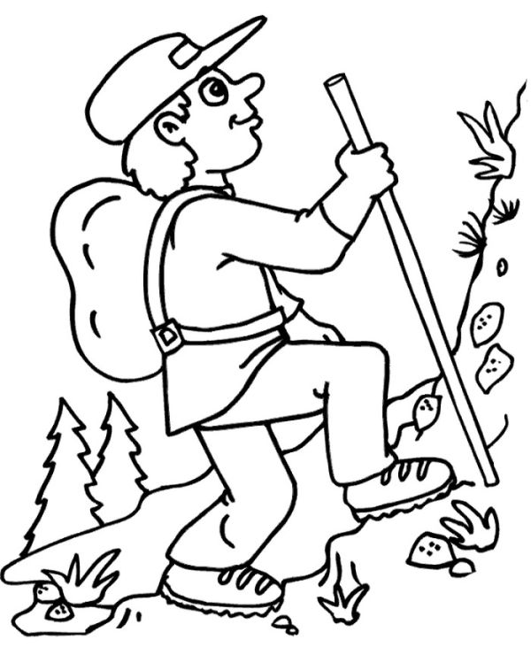 High-quality Climbing In The Mountains Coloring Page To Print For Free