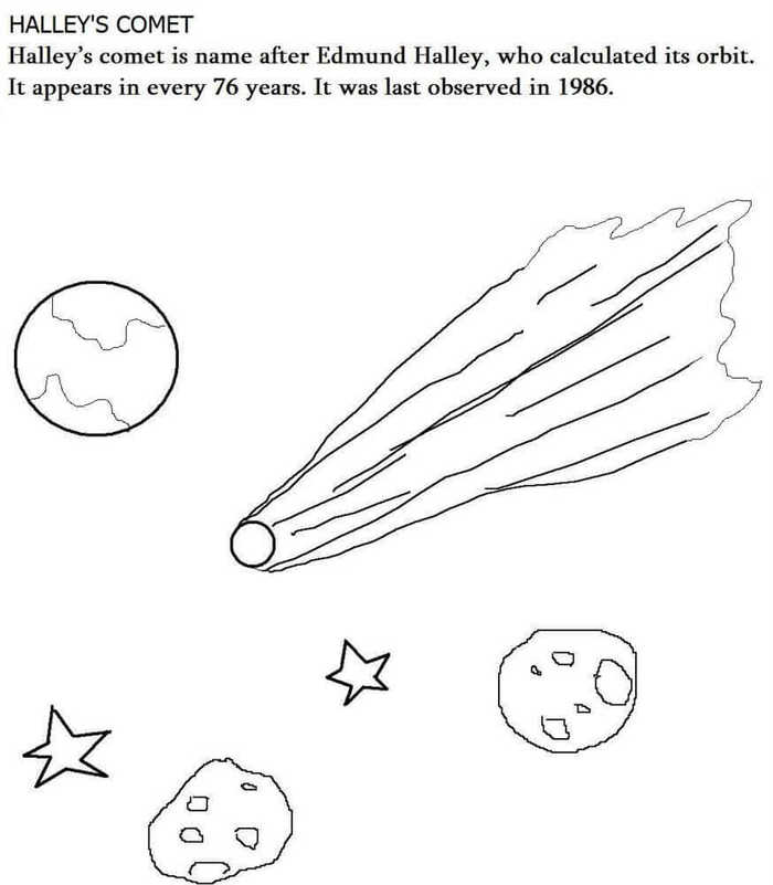 Halleys Comet Coloring Page