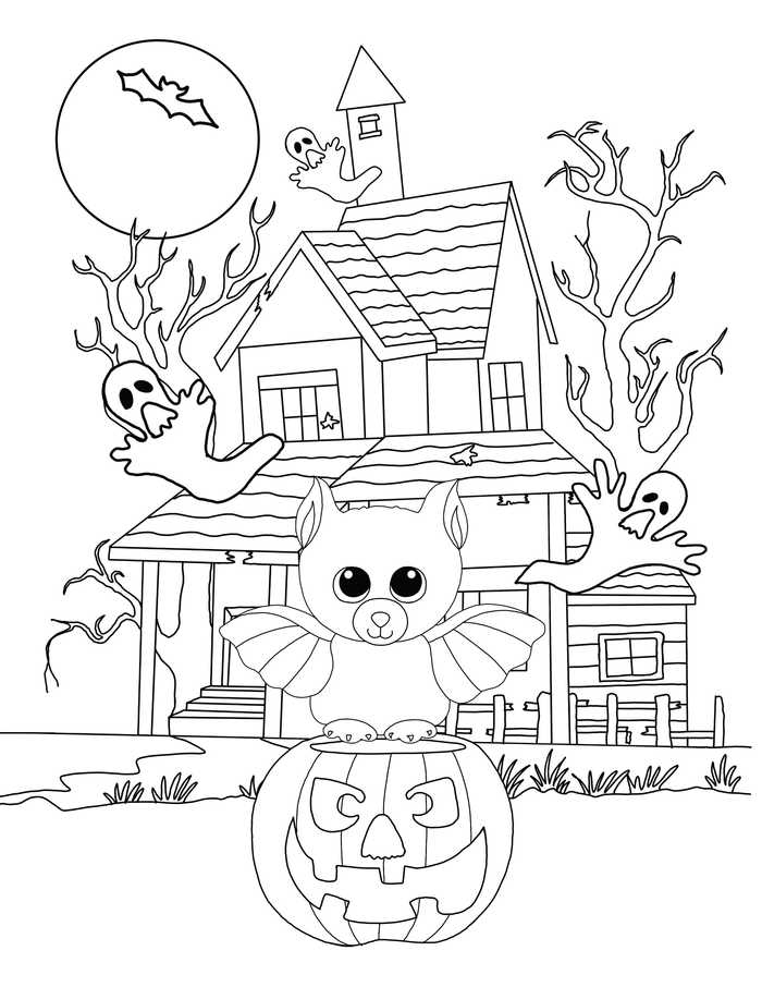 Halloween Beanie Boo Coloring Pages 1