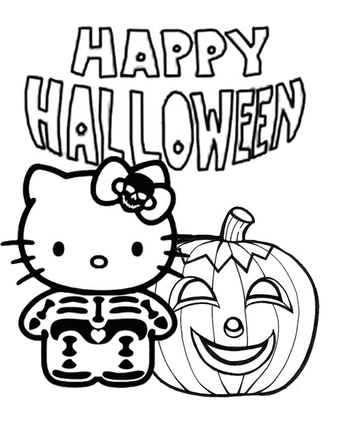 Halloween Greeting Card Coloring Pages