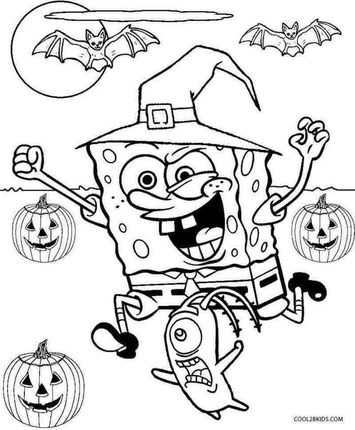 Halloween Spongebob Coloring Pages