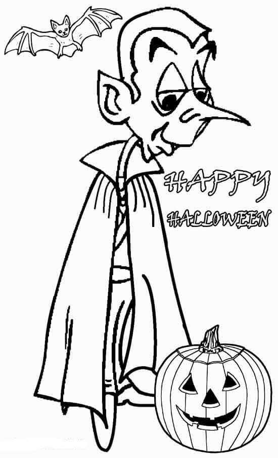 Halloween Vampire Coloring Pages Printable