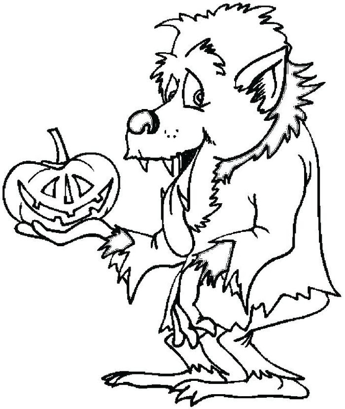 Halloween Werewolf Printable Coloring Pages