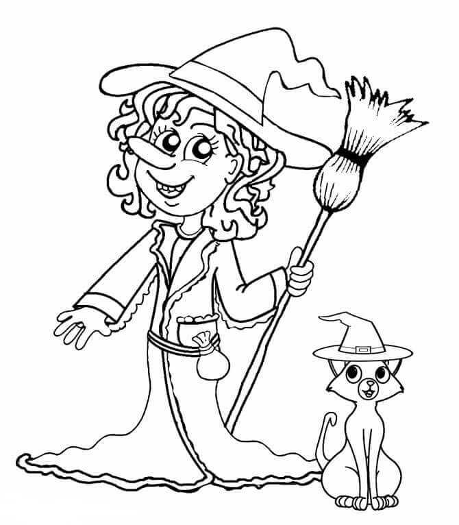 Halloween Witch Coloring Images