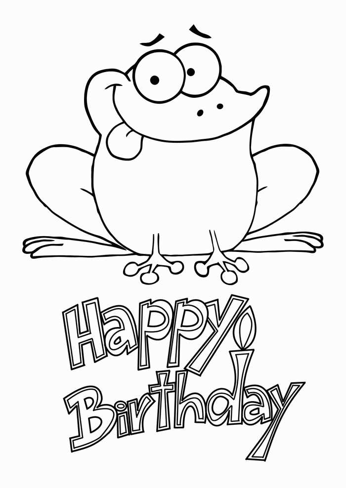 Happy Birthday Coloring Card Printable