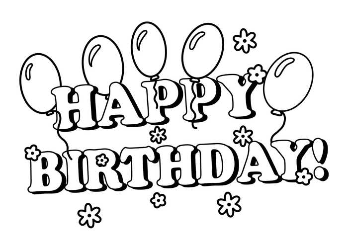 Happy Birthday Coloring Page To Print