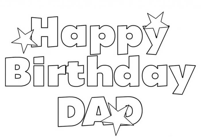 Happy Birthday Coloring Pages For Dad