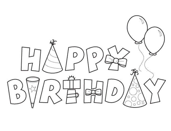 Happy Birthday Coloring Pages Printable