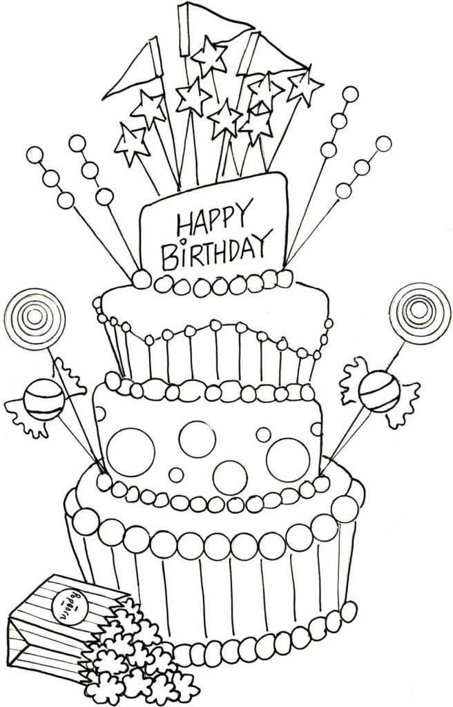 Take a Look at these Happy Birthday Coloring Pages PDF - Coloringfolder.com