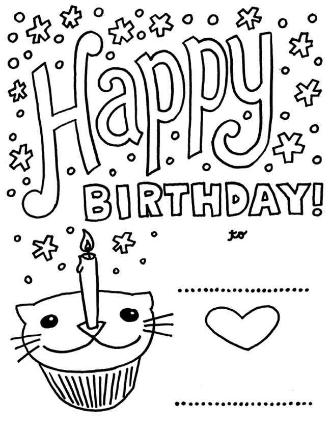 Happy Birthday Printable Coloring Pages