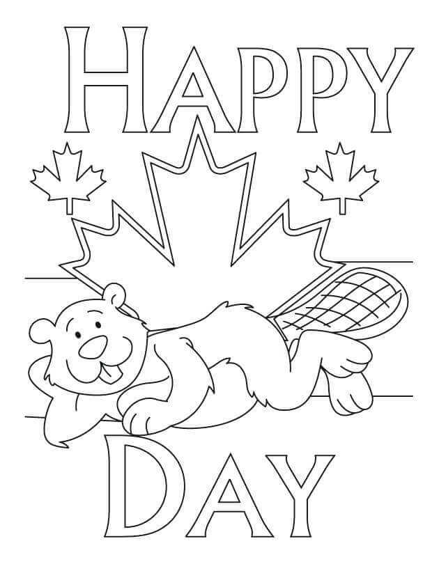 Happy Canada Day Coloring Pages