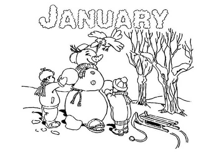 Happy January Coloring Pages