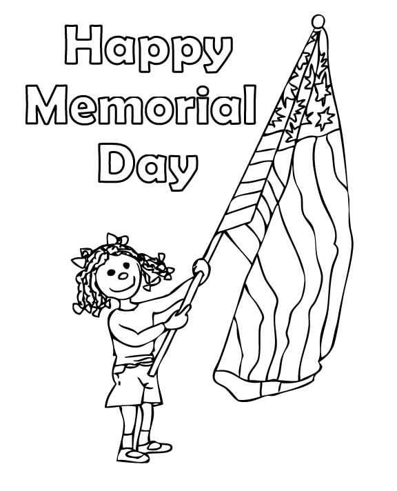 Happy Memorial Day Coloring Pages For Preschoolers