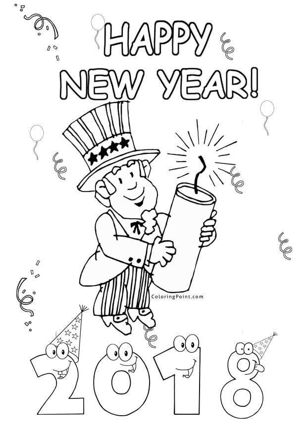 Happy New Year Coloring Pages