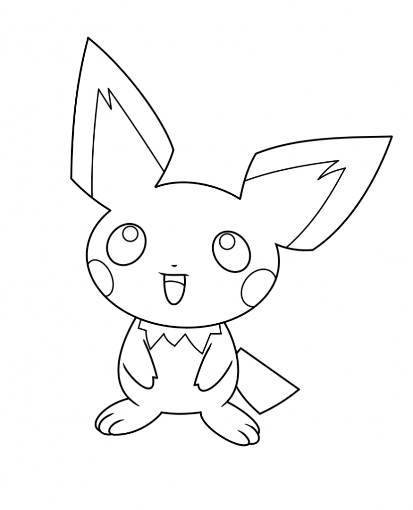 happy pichu coloring pages