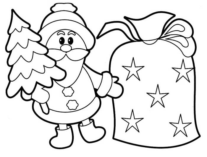 Happy Santa Coloring Page For Preschoolers 1