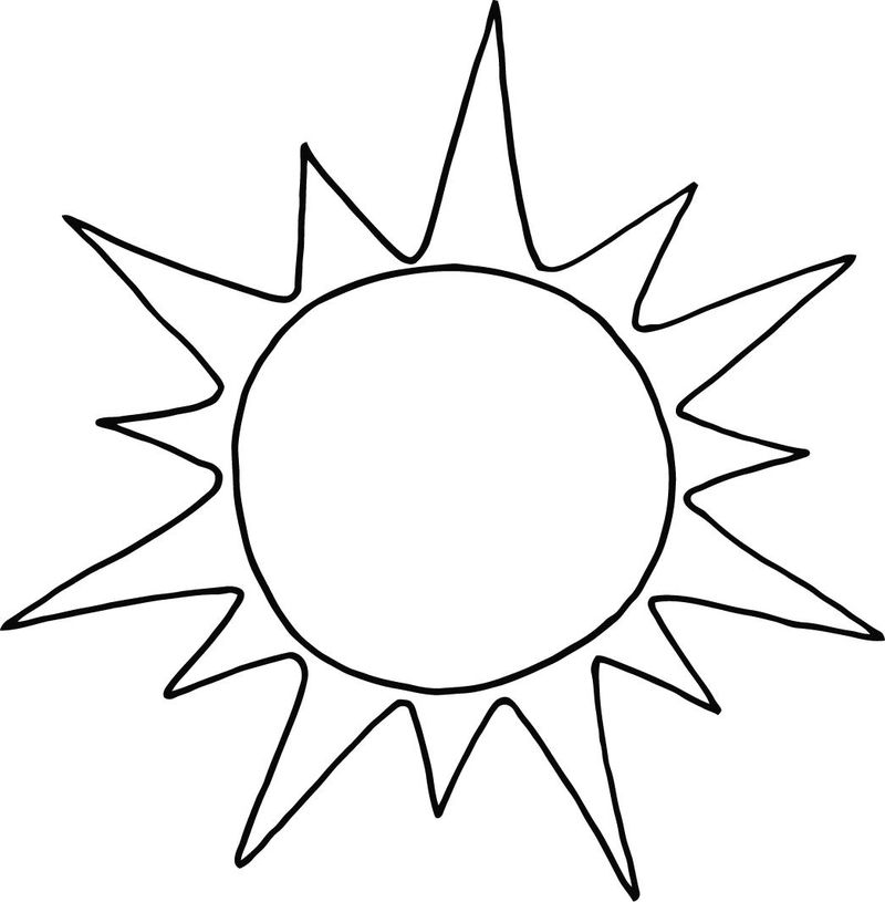 Happy Sun Coloring Page