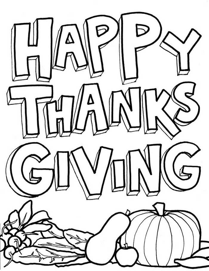 Happy Thanksgiving Coloring Page Printable