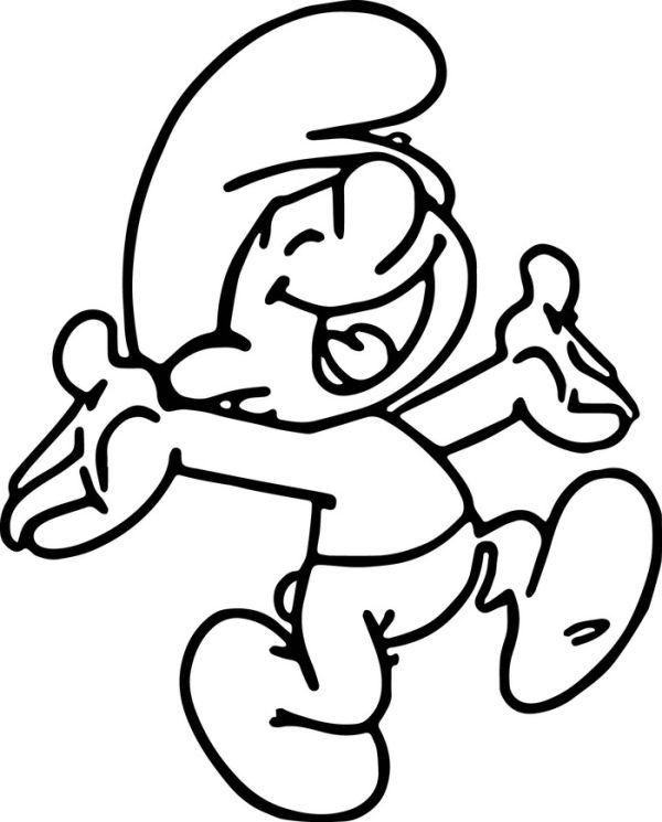 Happy smurfs coloring pages