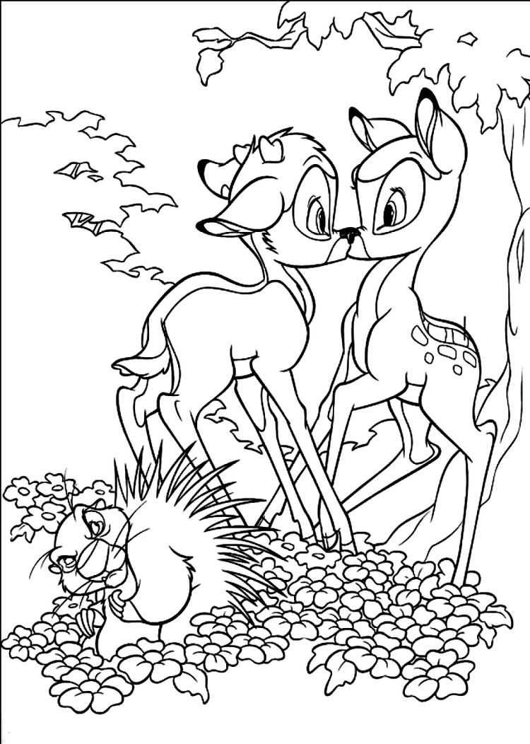 Hard Bambi Coloring Pages