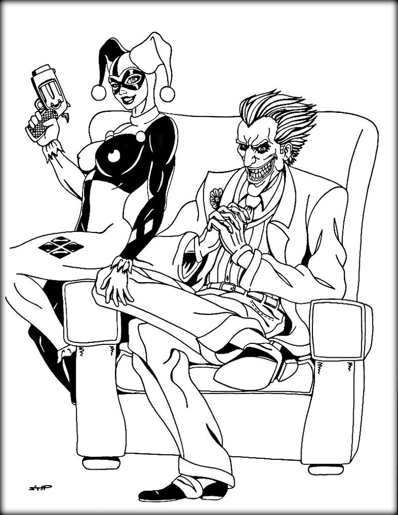Harley Quinn Coloring Pages Clip Art free ok