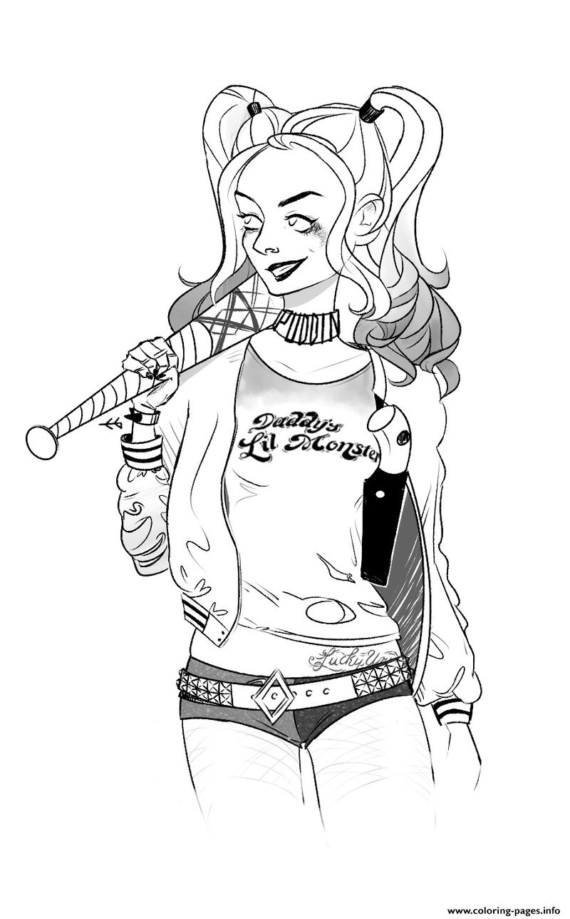 Harley Quinn Coloring Pages Clip Art free