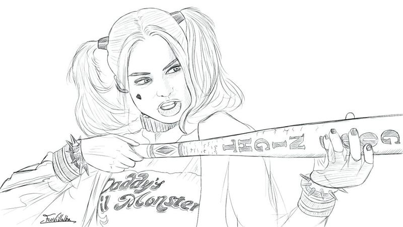 Harley Quinn Coloring Pages Clip Art image ok