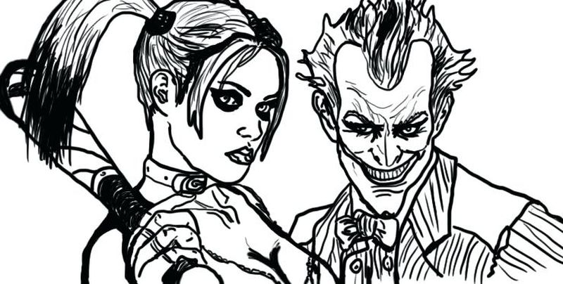 Harley Quinn Coloring Pages Clip Art image