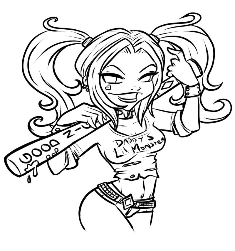 Harley Quinn Coloring Pages Clip Art lego