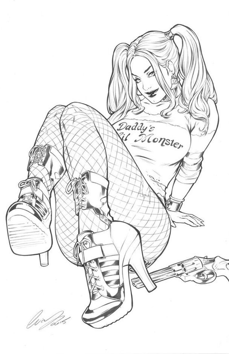 Harley Quinn Coloring Pages Dc Super