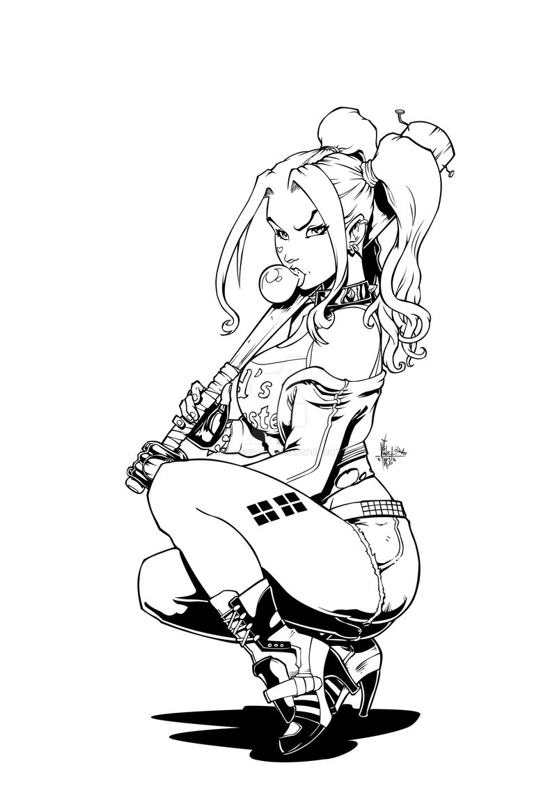 Harley Quinn Coloring Pages For Kids Printables