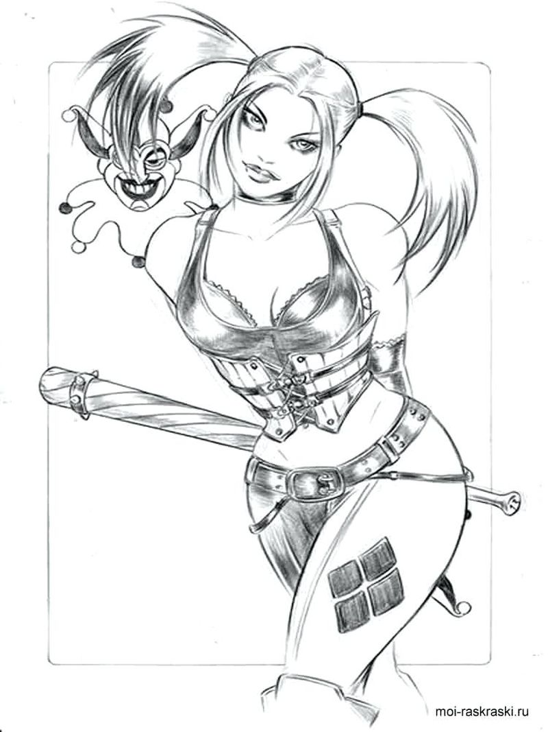 Harley Quinn Coloring Pages Free