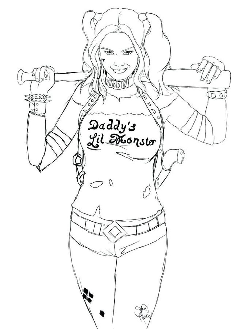 Harley Quinn Coloring Pages That Are Colered