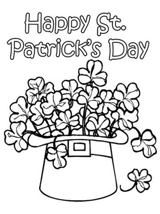 Hat O Shamrock St Patricks Day Coloring Pages