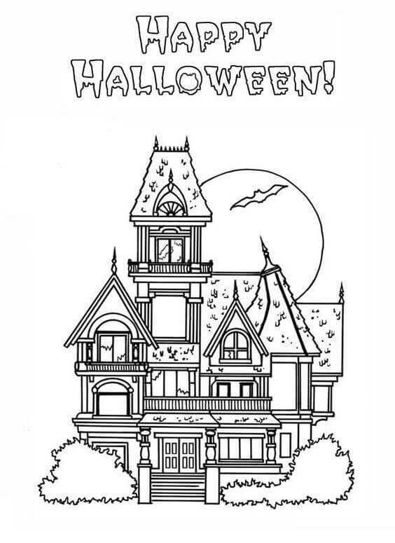 Haunted House Coloring Images