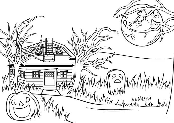 Haunted House Coloring Pictures